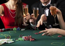 Gamblers drinking champagne