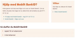 mobil bankid swedbank hjälp