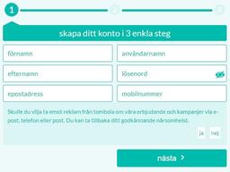 Tombola registrera steg 1